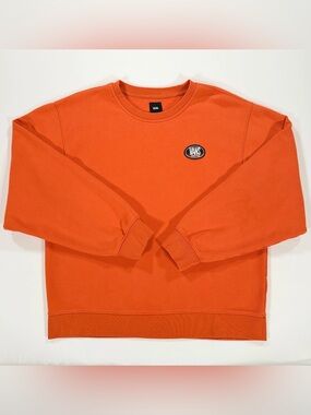 Vans Sweatshirt Mens Medium Orange Crew Neck Since 1966 Patch Logo Pullover